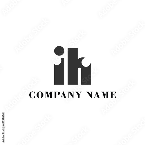 IH Initial logo elegant logotype corporate font idea unity