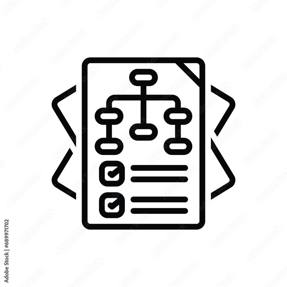 Black line icon for planning Black line icon for planning