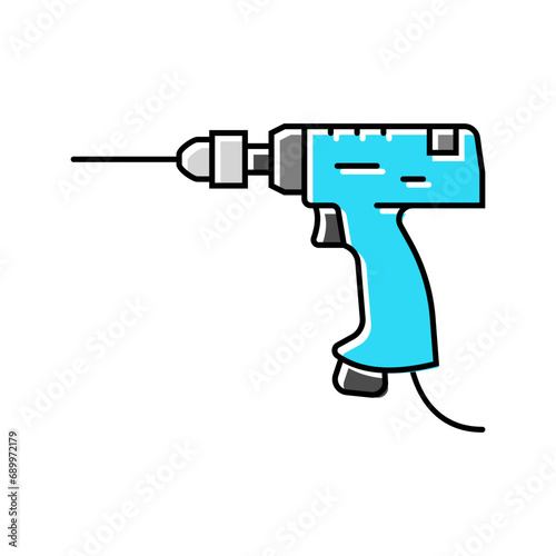 pneumatic drill tool work color icon vector. pneumatic drill tool work sign. isolated symbol illustration