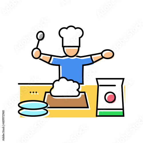 cooking kid leisure color icon vector. cooking kid leisure sign. isolated symbol illustration