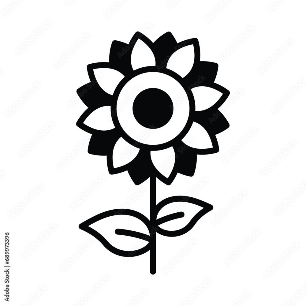 Sunflower icon vector stock illustration Sunflower icon vector stock illustration