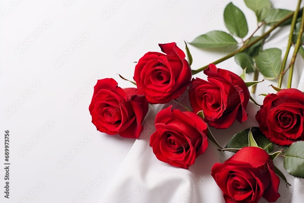 top view of red roses with empty space for text top view of red roses with empty space for text