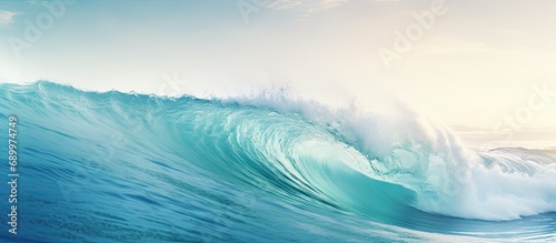 Stunning azure sea wave. © AkuAku
