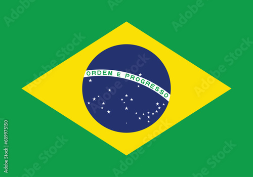 Flag Of Brazil, Brazil  flag vector  illustration, National flag of Brazil,