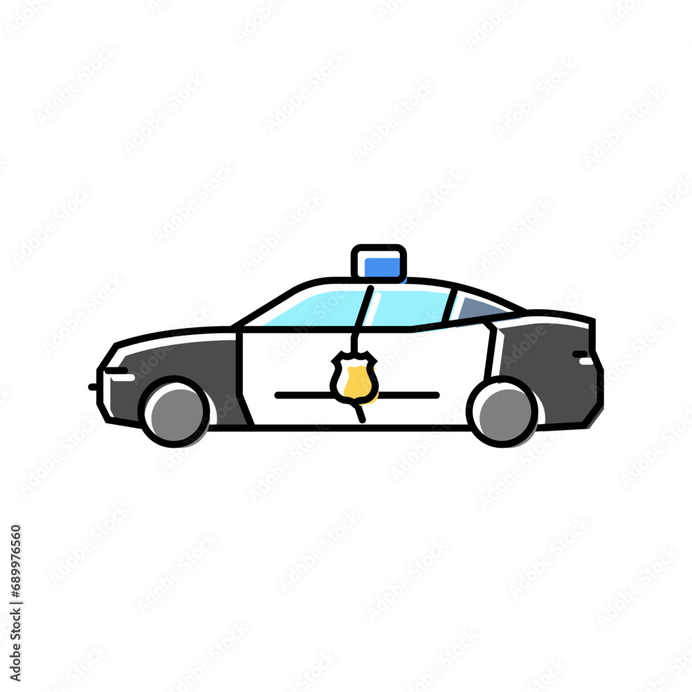 police car crime color icon vector. police car crime sign. isolated symbol illustration