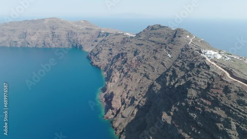 Aerial Drone Cladera Santorini Greece photo