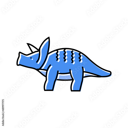triceratops dinosaur animal color icon vector. triceratops dinosaur animal sign. isolated symbol illustration