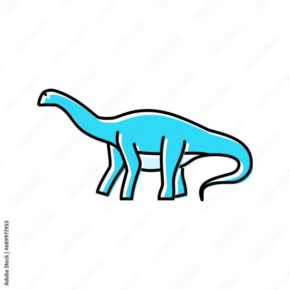 brontosaurus dinosaur animal color icon vector. brontosaurus dinosaur animal sign. isolated symbol illustration