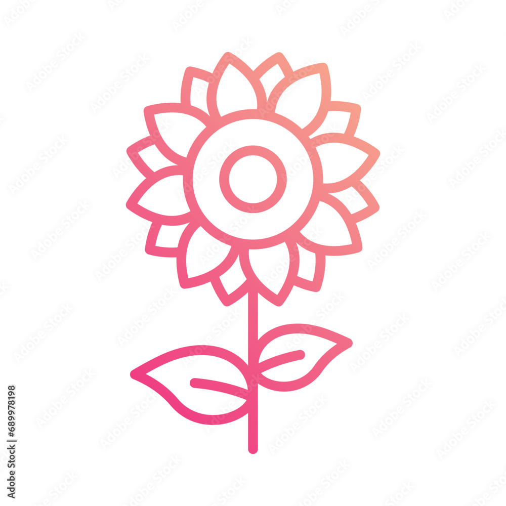 Sunflower icon vector stock illustration