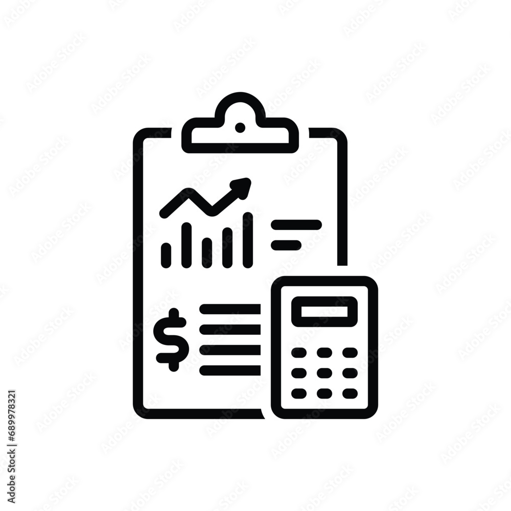 Black line icon for balance sheet Black line icon for balance sheet