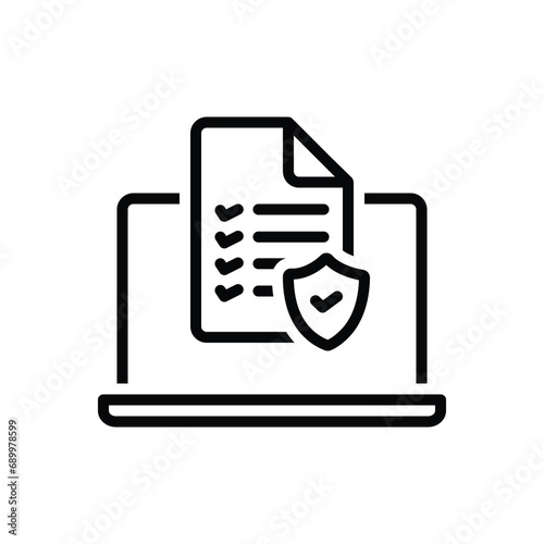 Black line icon for policies  