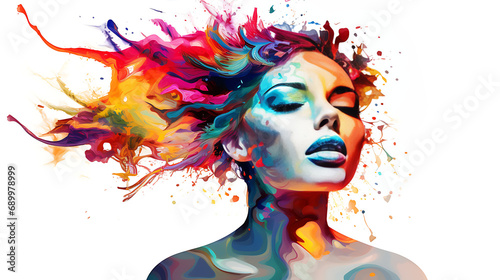 Thoughts Of Tomorrow, beautiful girl  color art .AI Generative  © Malaika
