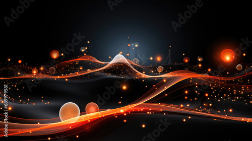 A mesmerizing blend of dots on curved lines technology, creating a captivating digital symphony of innovation and design excellence