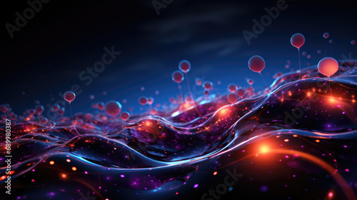 A mesmerizing blend of dots on curved lines technology, creating a captivating digital symphony of innovation and design excellence