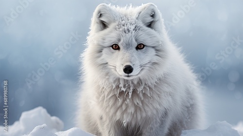 Close-up of an arctic fox, Generative AI © salahchoayb