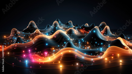 A mesmerizing blend of dots on curved lines technology, creating a captivating digital symphony of innovation and design excellence