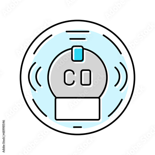 smart carbon monoxide detector home color icon vector. smart carbon monoxide detector home sign. isolated symbol illustration