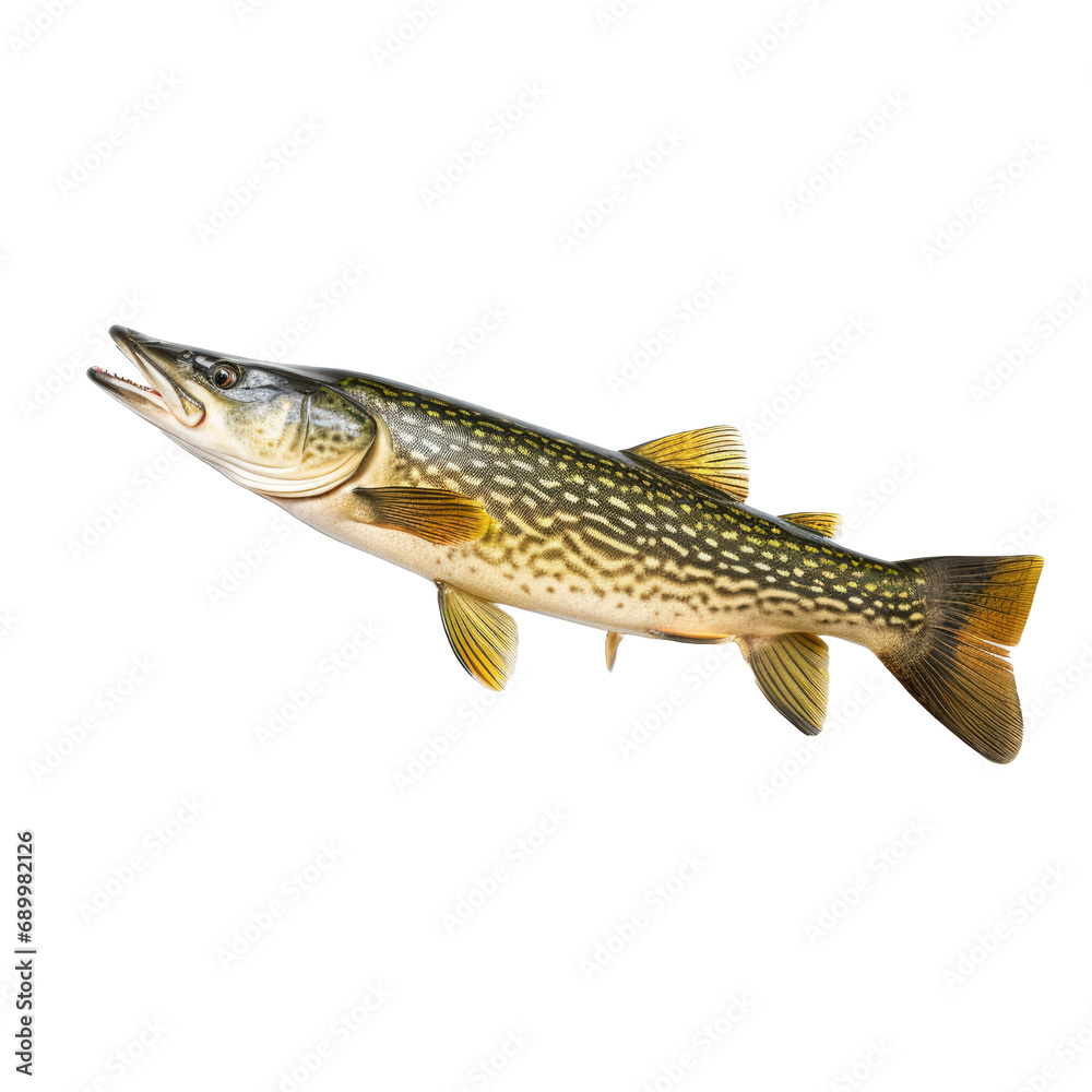  Pike fish on transparent background