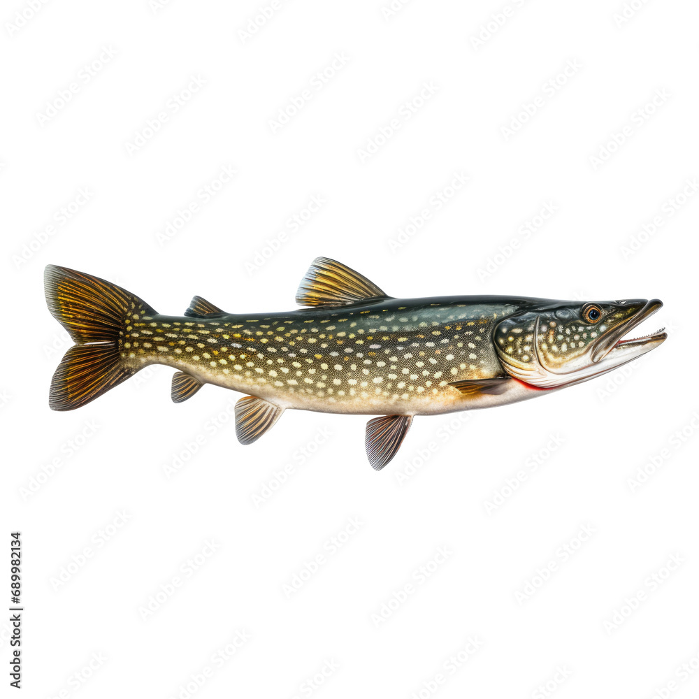 Fototapeta premium Pike fish on transparent background