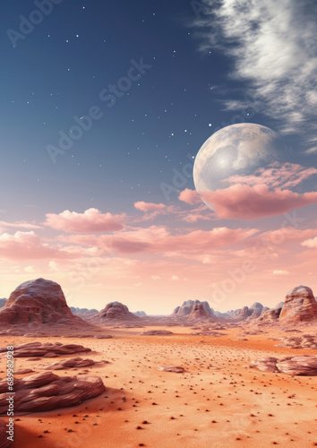 Planet fiction universe cosmos nature space moon view fantasy science