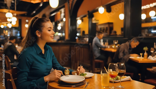 woman in restaurant