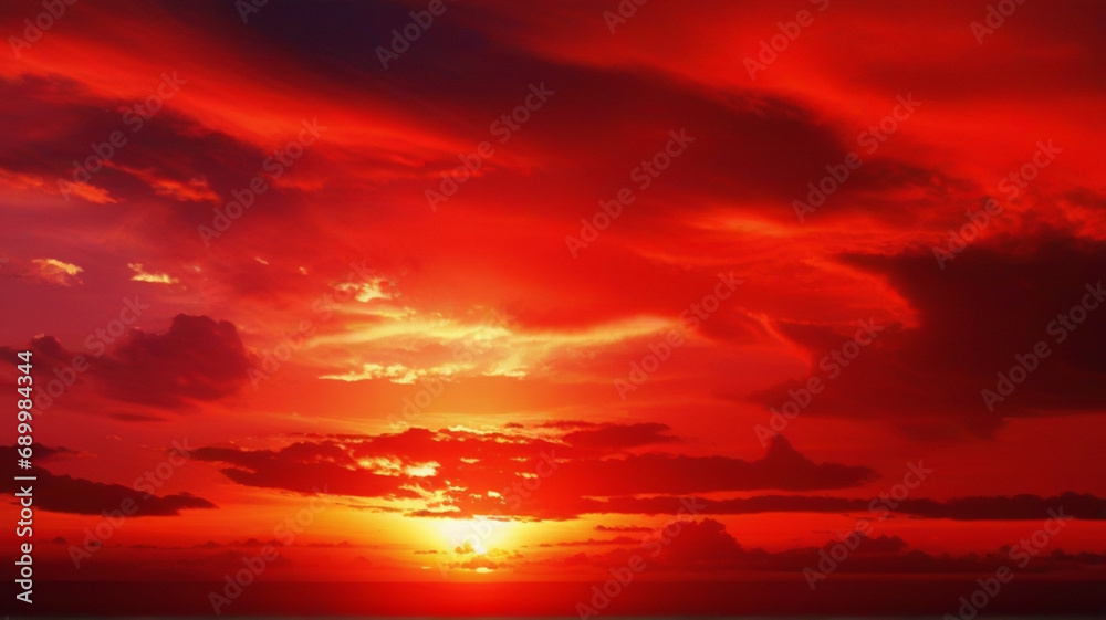 red sunset sky