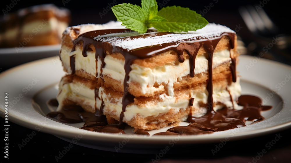 Classic Italian dessert with layers of coffeesoaked ladyfingers and