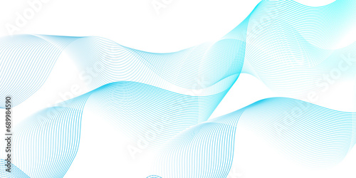 Modern seamless abstract blue wave geometric Technology, data science frequency gradient lines on transparent background. Isolated on white background. blue and white wavy stripes background.