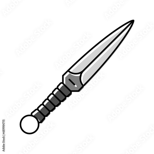 kunai weapon military color icon vector. kunai weapon military sign. isolated symbol illustration