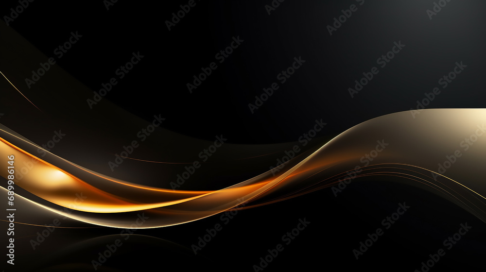 black background and gold and yellow gradient wave. Abstract dark background with glowing wave. Technology hi-tech futuristic template. black background and gold and yellow gradient wave. Abstract dark background with glowing wave. Technology hi-tech futuristic template.