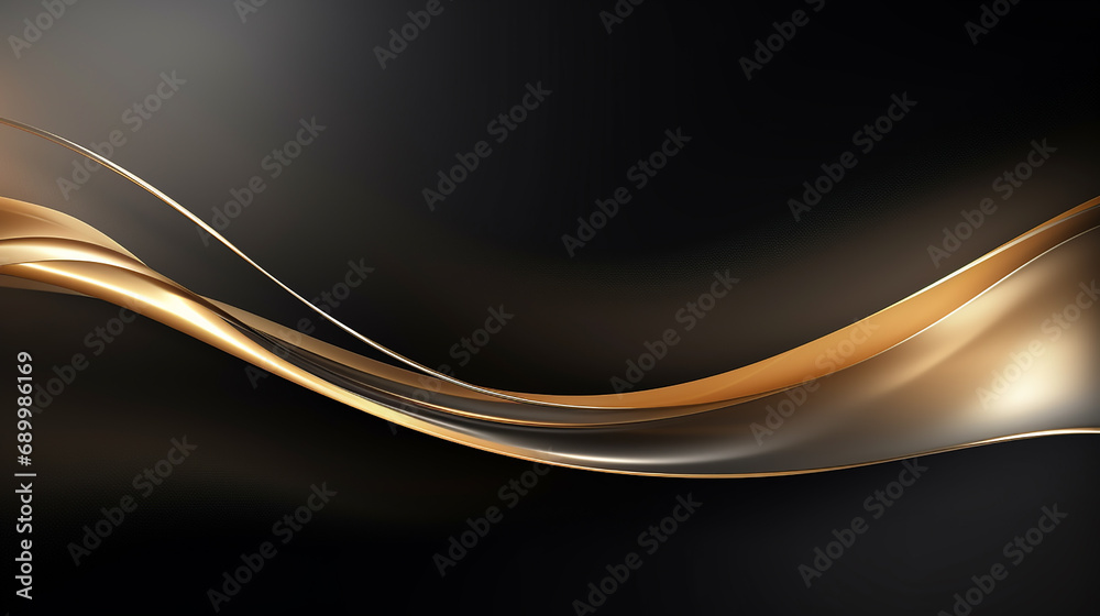 Abstract black gold wave background. Abstract 3d black background with gold lines curved wavy sparkle with copy space for text. Three-dimensional dark golden wave and black background. Abstract black gold wave background. Abstract 3d black background with gold lines curved wavy sparkle with copy space for text. Three-dimensional dark golden wave and black background.