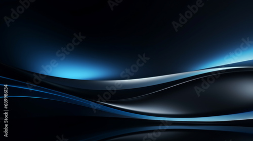 dark blue wave background. luxury glowing lines curved overlapping on dark blue background. Template premium wave design.