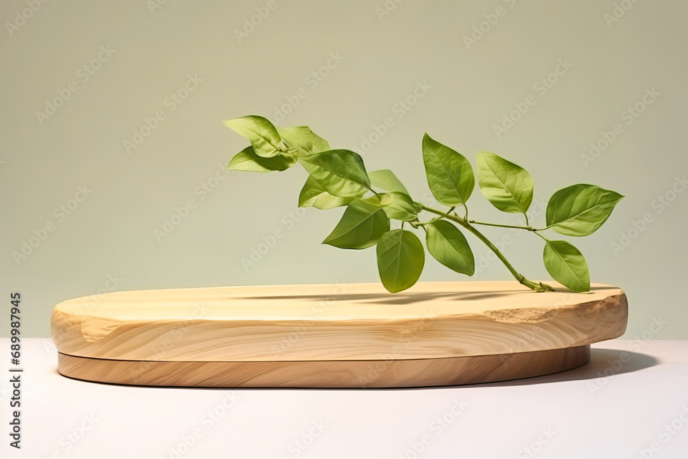 Beautiful 3D background wooden stand with leaves
. Mockup, template to present your product Beautiful 3D background wooden stand with leaves
. Mockup, template to present your product