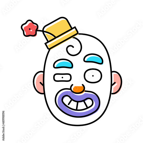 clown head show color icon vector. clown head show sign. isolated symbol illustration