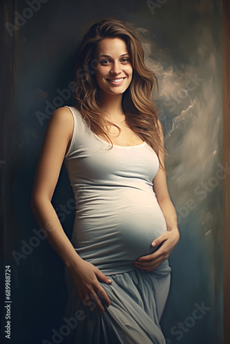 Portrait of a pregnant woman smiling