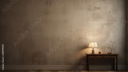 Subdued lighting highlighting a plain wall's delicate texture in muted tones. © Yasin Arts