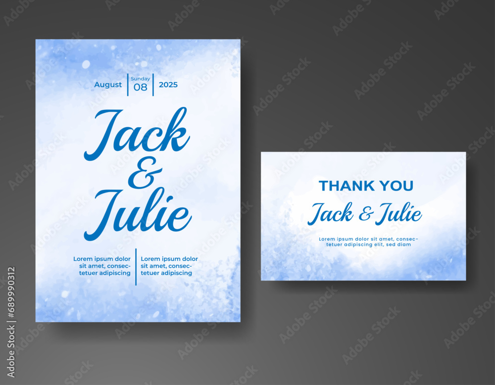 Wedding invitation with abstract watercolor background Wedding invitation with abstract watercolor background