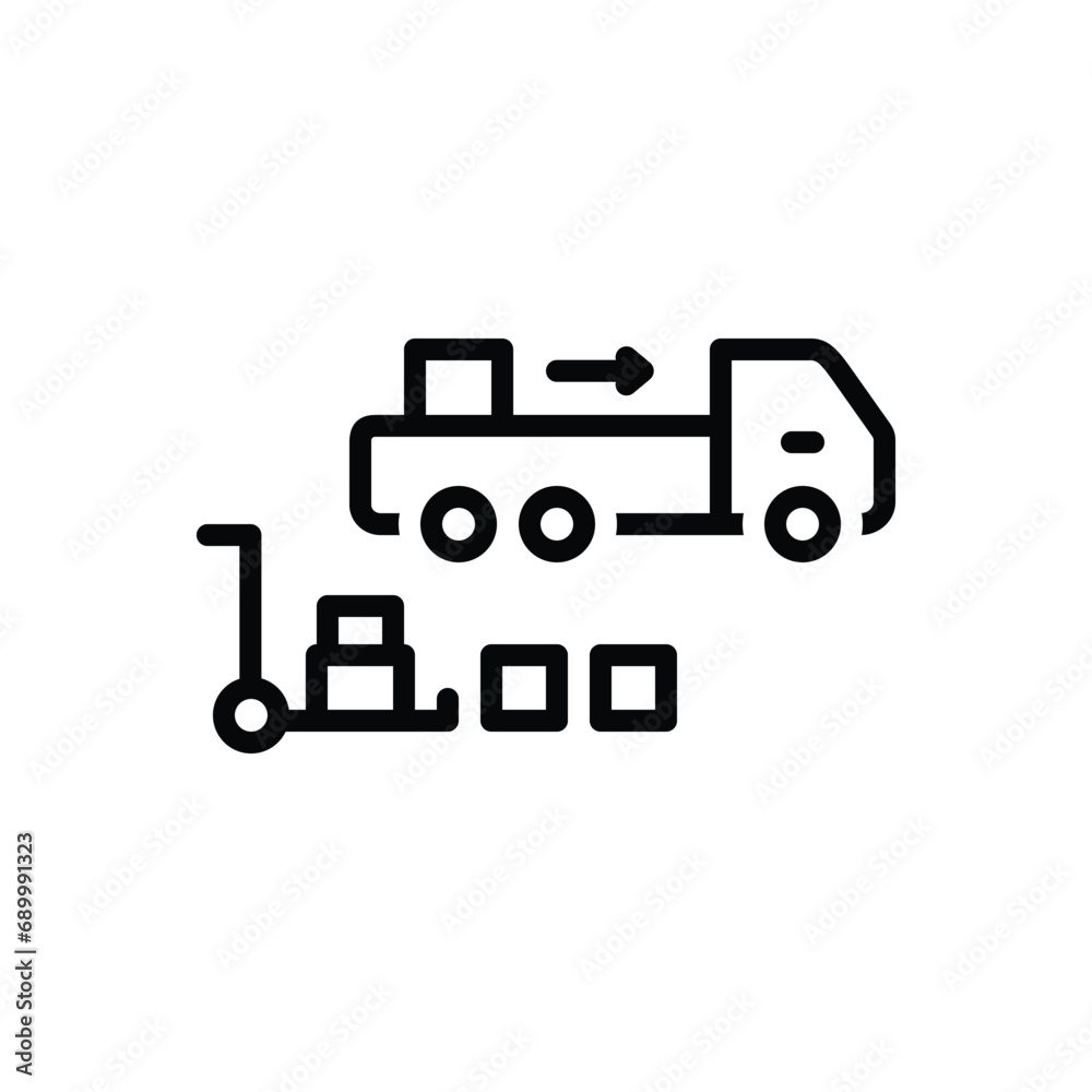 Black line icon for loading 