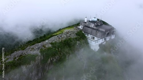 Circling Jay Peak, Vermont in thick clouds photo