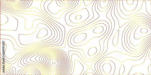 Abstract white background with gradient golden line Topographic map pattern. Contour elevation topographic and textured Background Modern design with White background with topographic wavy patte.