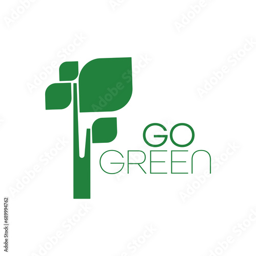 go green icon on white background	