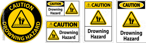 Beach Safety Sign Caution - Drowning Hazard