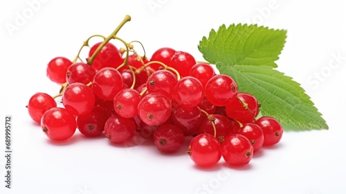 Red currants on a white background