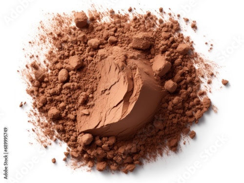 Cocoa powder isolated on white background 