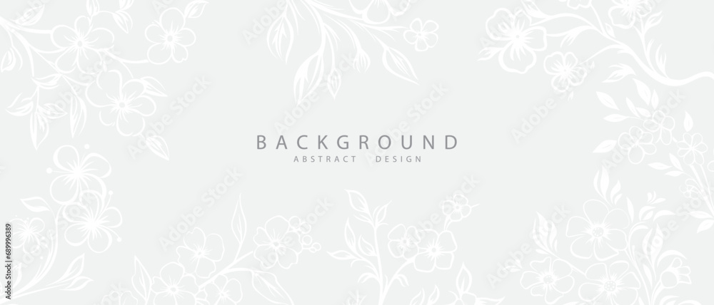 background with trendy wildflowers and minimalist flowers for wall decoration or wedding
