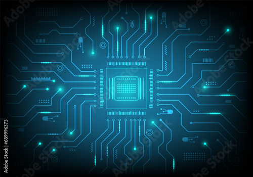 Circuit board. CPU technology. blue abstract Motherboard vector illustration