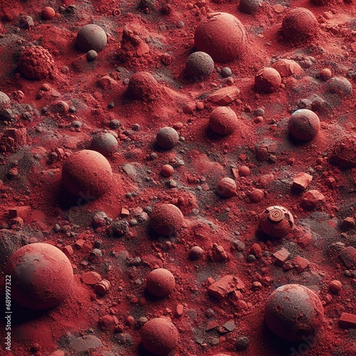 Red surface ground planet texture stone rock texture background concept photo