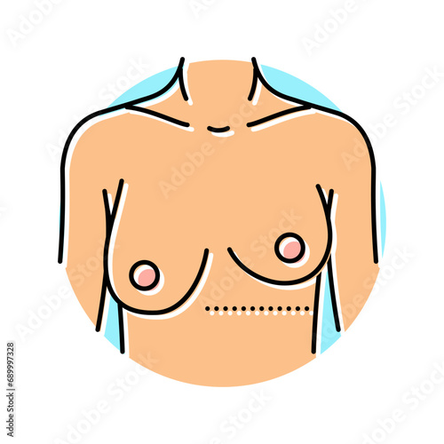 breast asymmetry surgery color icon vector. breast asymmetry surgery sign. isolated symbol illustration