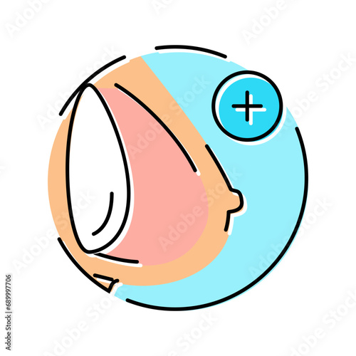breast augmentation surgery color icon vector. breast augmentation surgery sign. isolated symbol illustration