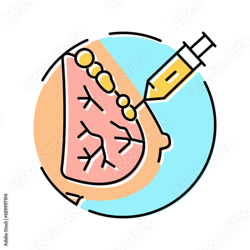 fat transfer breast augmentation surgery color icon vector. fat transfer breast augmentation surgery sign. isolated symbol illustration